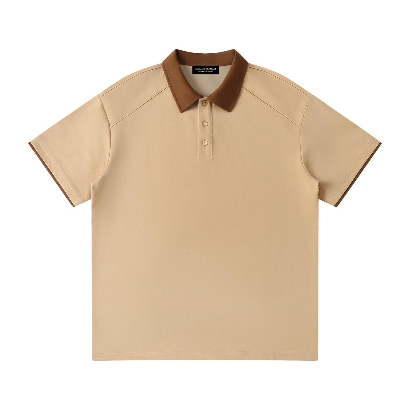 Contrast Collar Raglan Polo Shirt