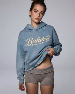 Vintage Washed Frayed-Hem Hoodie