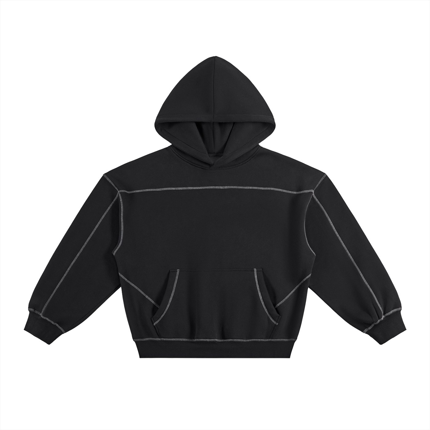 Contrast-Stitched Hoodie