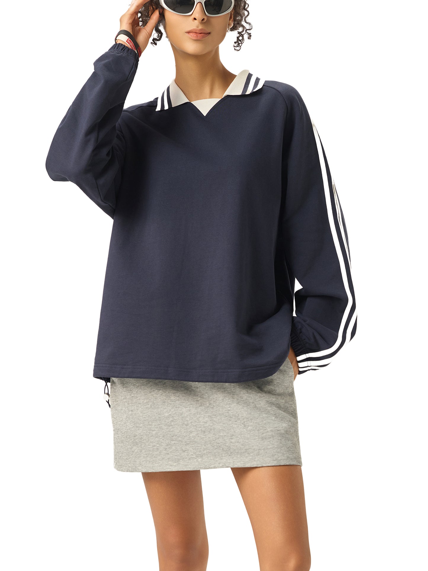 Contrast Collar Sweatshirt